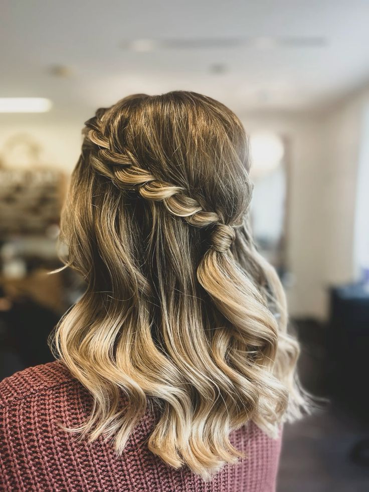 Half-Up, Half-Down,Hairstyles for Medium Length