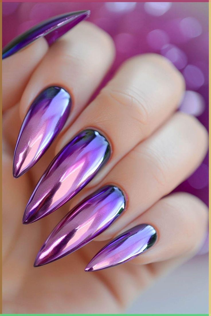 Metallic Purple Nails