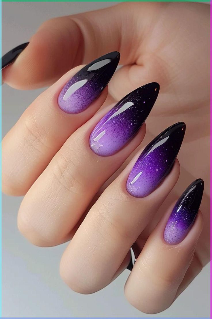 Purple Galaxy Nails