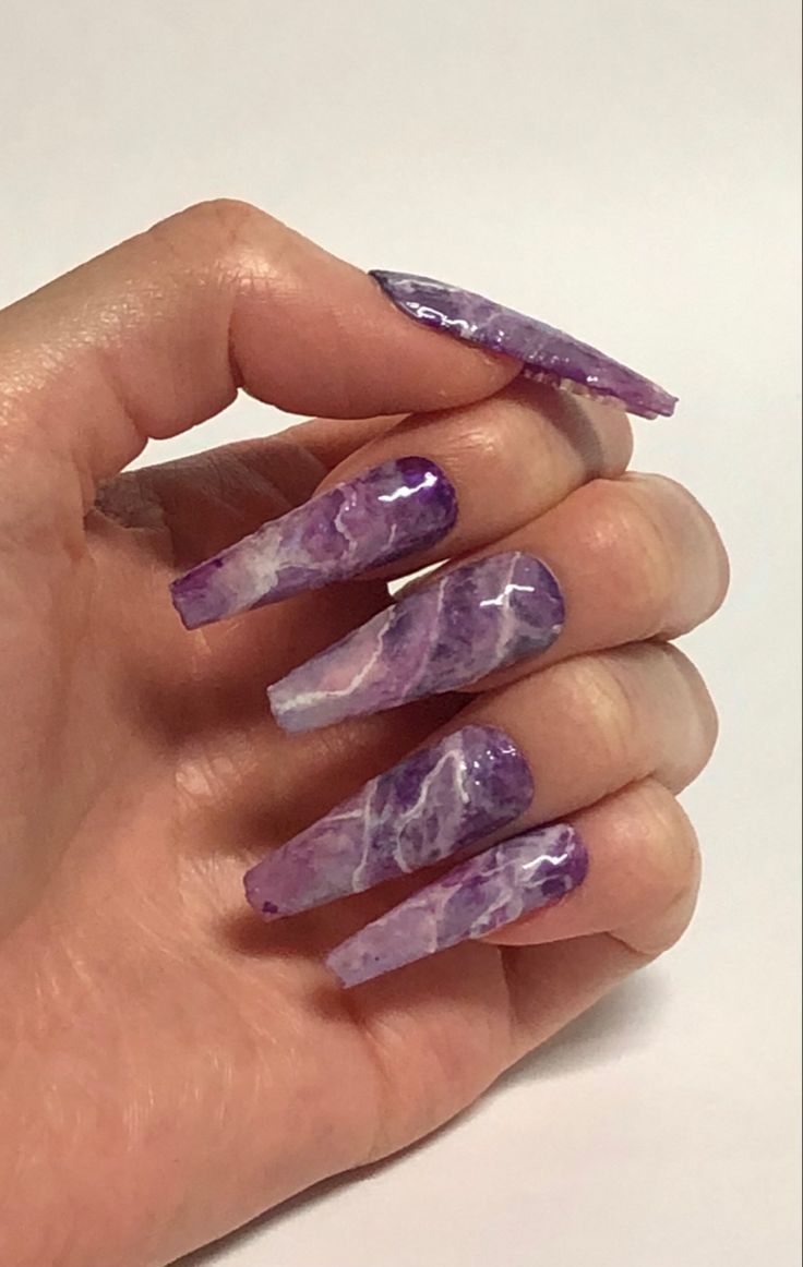 Shimmering Amethyst Nails