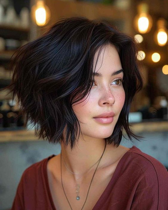 Textured Asymmetrical Bob