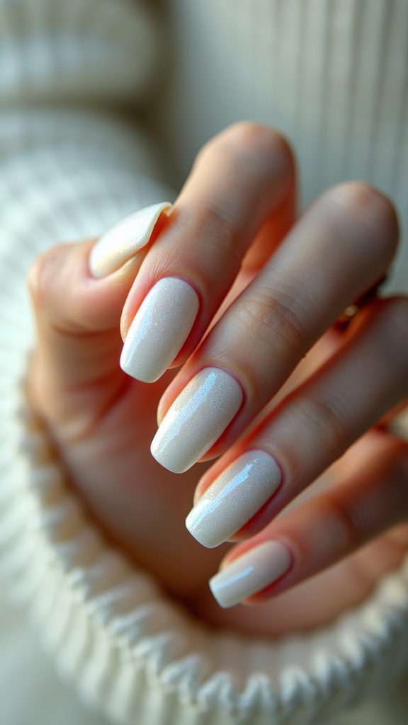 Textured White Nails