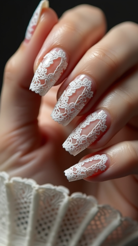 White Lace Nail Art