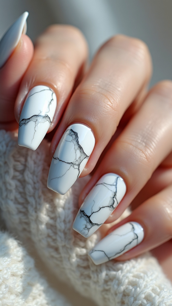 White Marble Nail Art