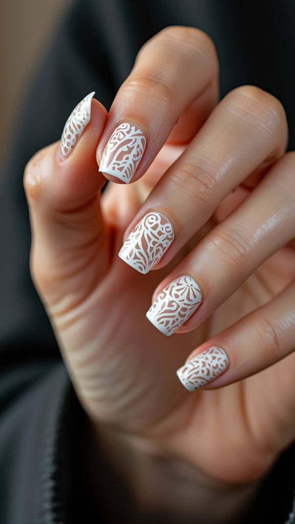 White Nail Stencils